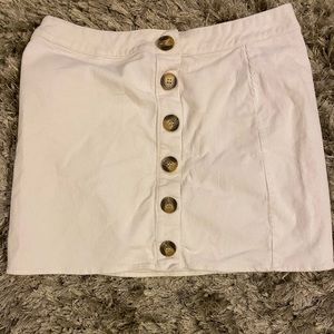 White mini skirt
